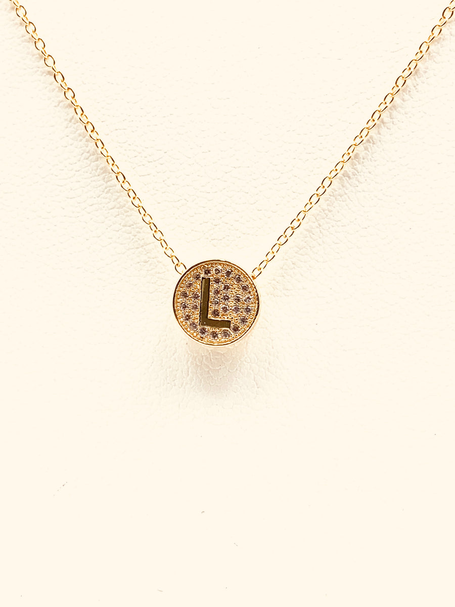 INITIAL COLLECTION - INITIAL DISC NECKLACE-STERLING SILVER