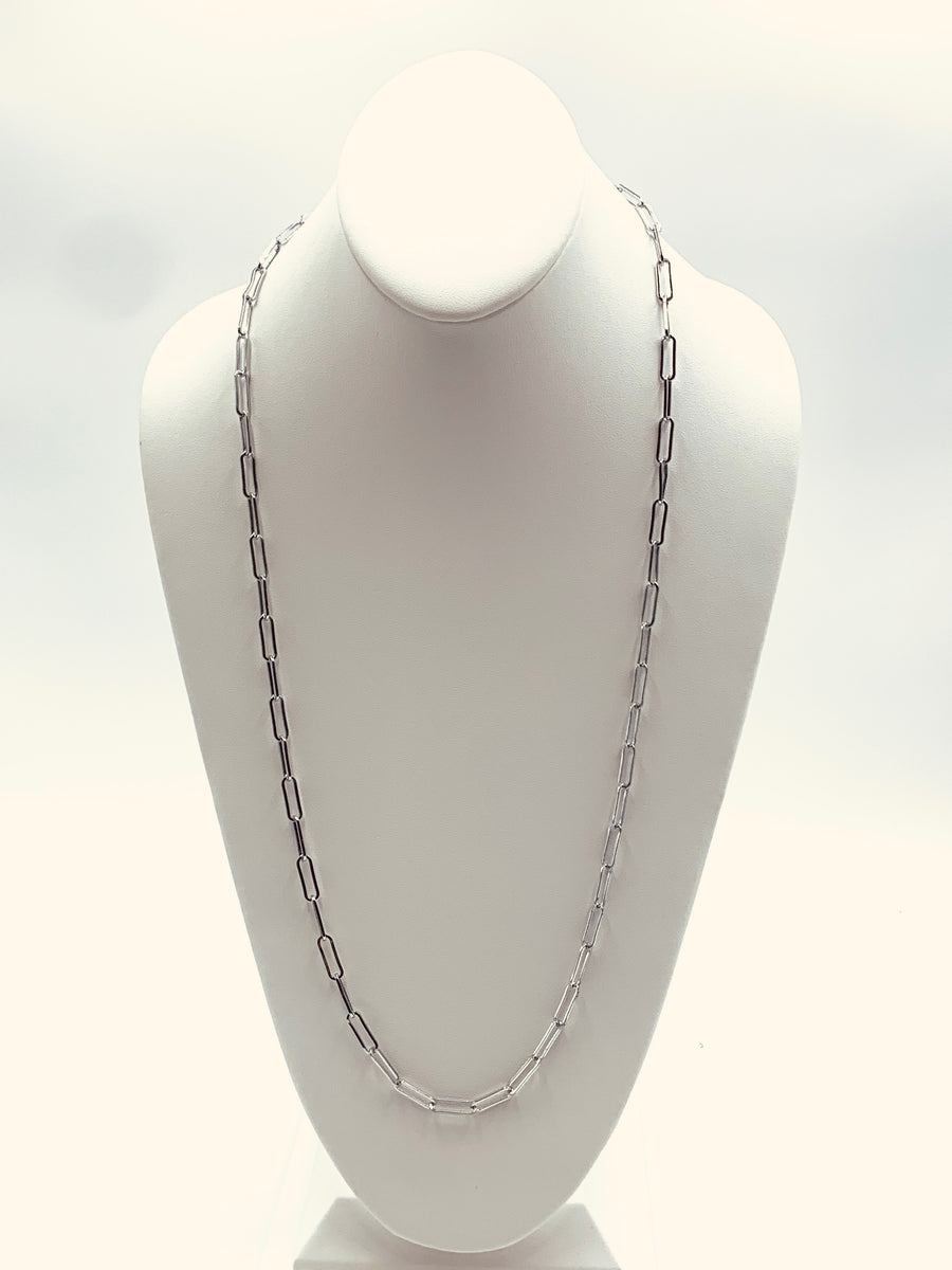 PAPER CLIP LINK COLLECTION-LARGE LINK NECKLACE GOLD PLATED AND SILVER PLATED