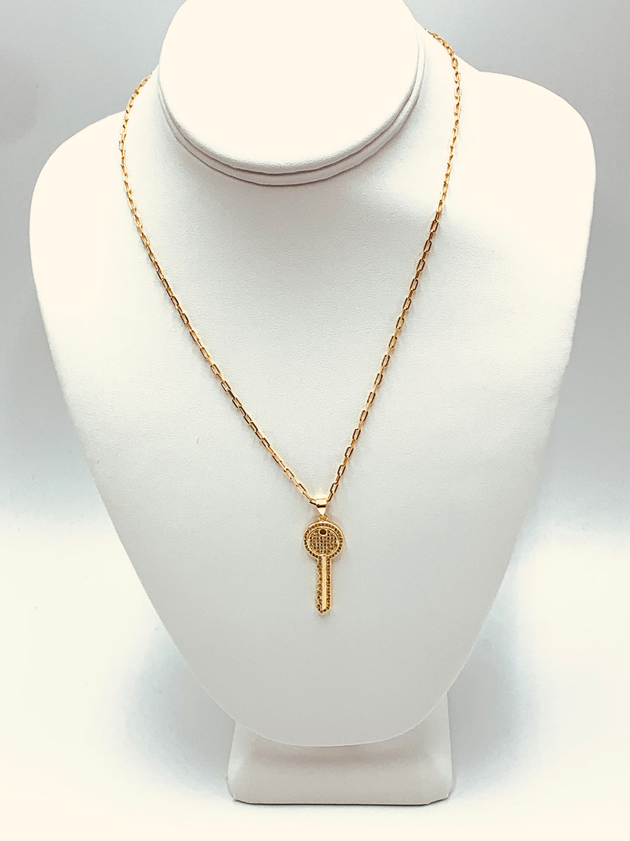 Gold-colored paper clip necklace with oval clasp and very good quality –  Sogni Jewelry