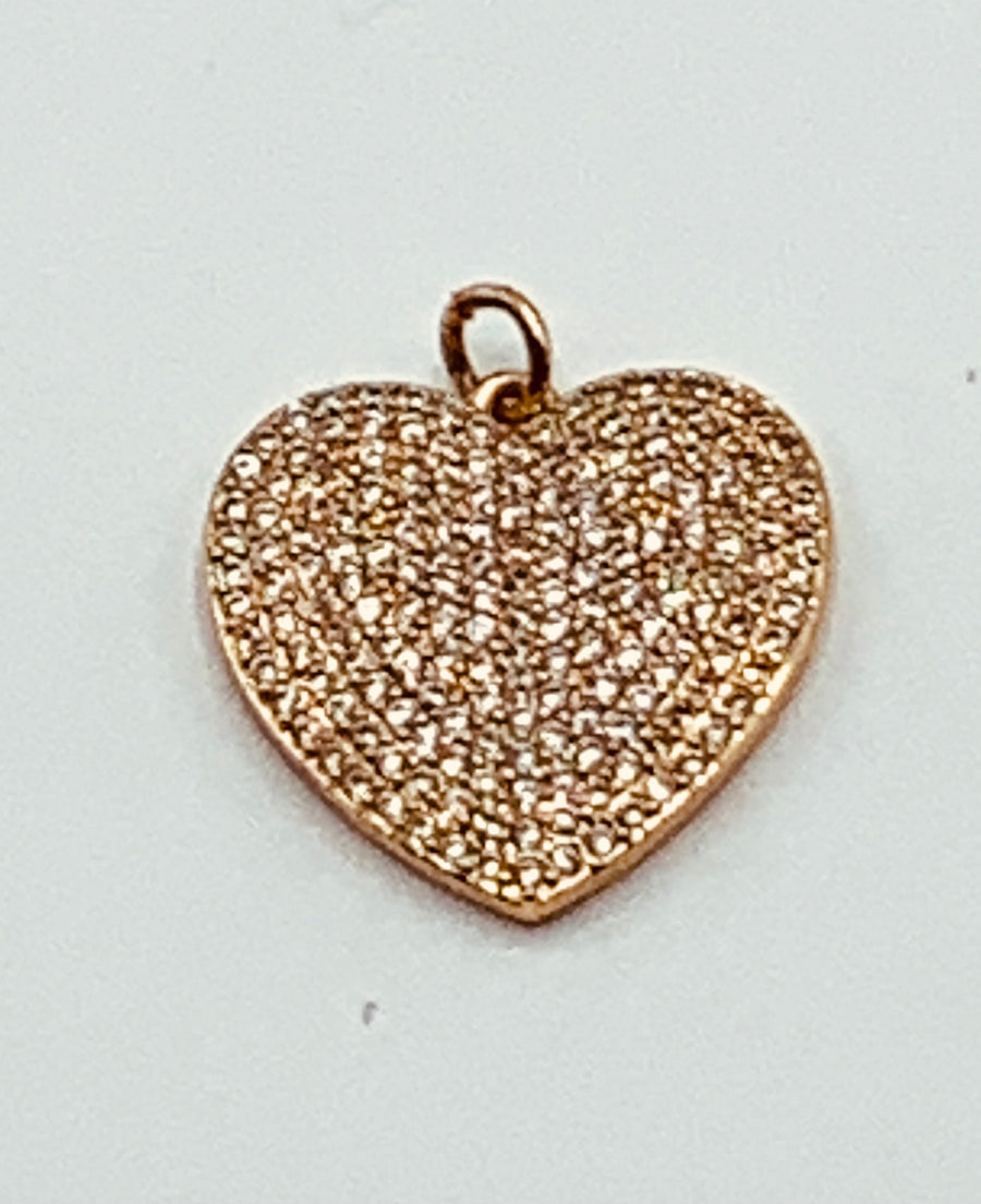 HEART CHARM COLLECTION- MID SIZE PAVE HEART CHARM