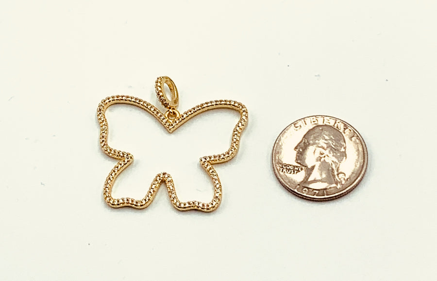 BUTTERFLY CHARM COLLECTION- OPEN PAVE BUTTERFLY CHARM