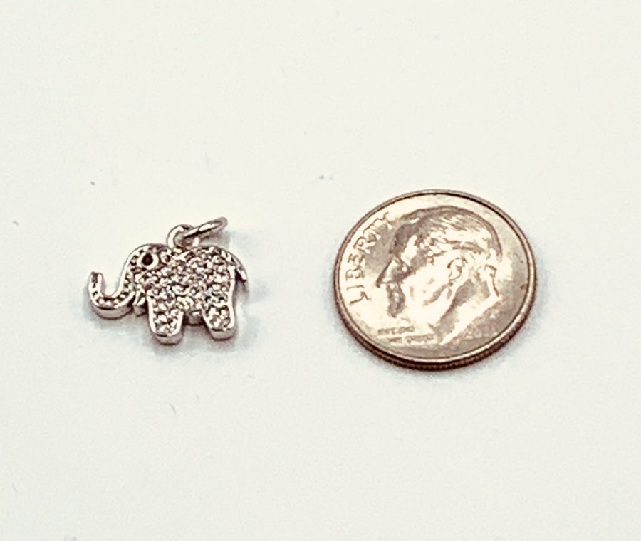 ELEPHANT CHARM COLLECTION-SMALL PAVE ELEPHANT CHARM