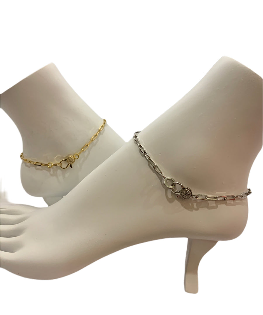 Real 10k Yellow Gold Ladies Anklet 10