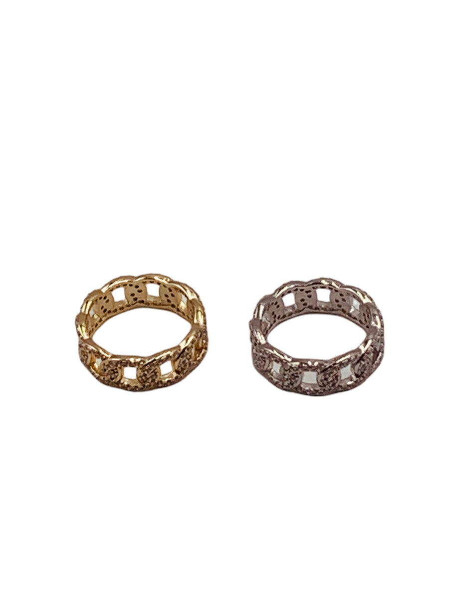 TRENDY RING COLLECTION- ICE CURB RING